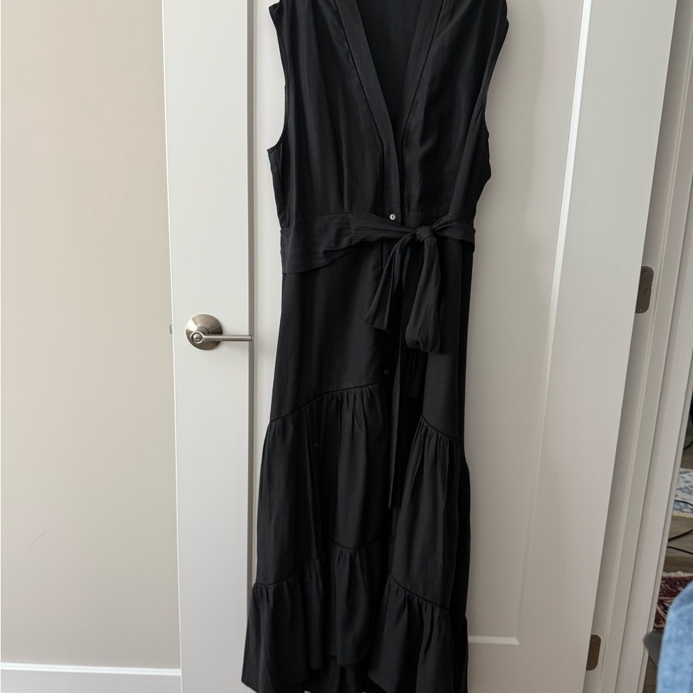 Kobi Halperin Black Sleeveless Wrap Maxi Dress